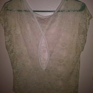 White lace cover top